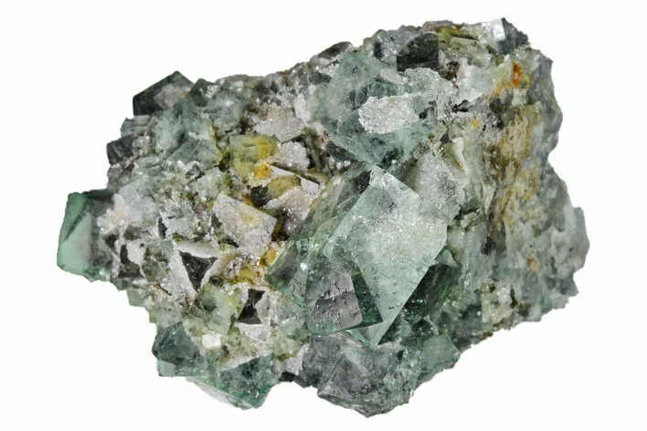 Quartz Encrusted Fluorite Crystal Cluster - Rogerley Mine #146246